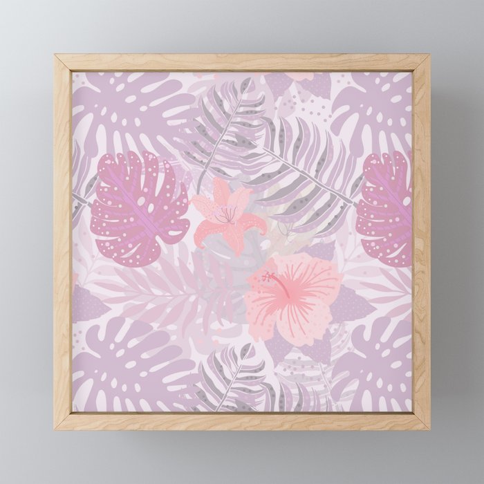 My Pink Abstract Aloha Flower Jungle Garden Framed Mini Art Print