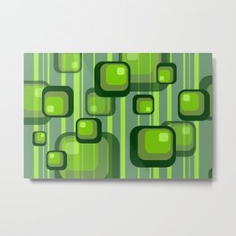 Vintage Rectangles green with stripes Metal Print | Graphicdesign, Minimalism, Lines, Pattern, Mosaic, Structure, Green, Modern, Geometric, Geometry 