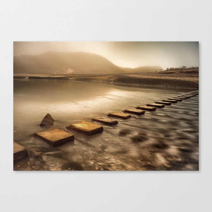 Stepping Stones With Oil Painting Effect Canvas Print By