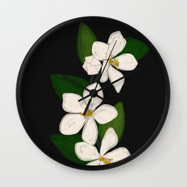 Blooming Branch Black Wall Clock