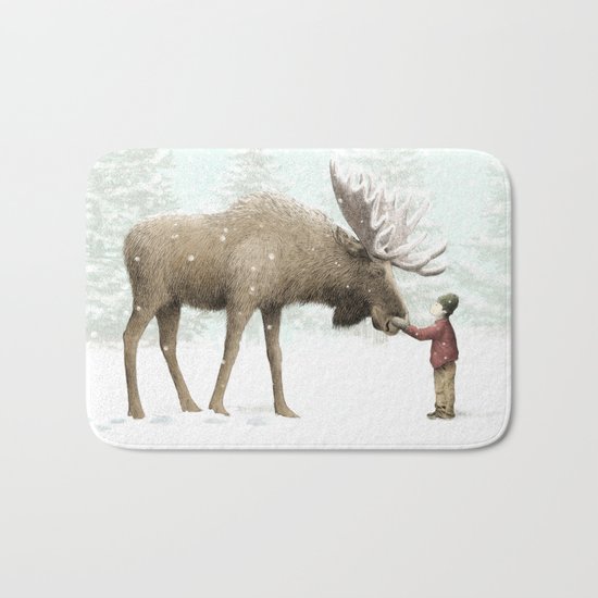 Winter Moose Bath Mat