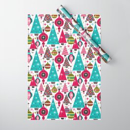 Deck The Halls - White Pink Wrapping Paper