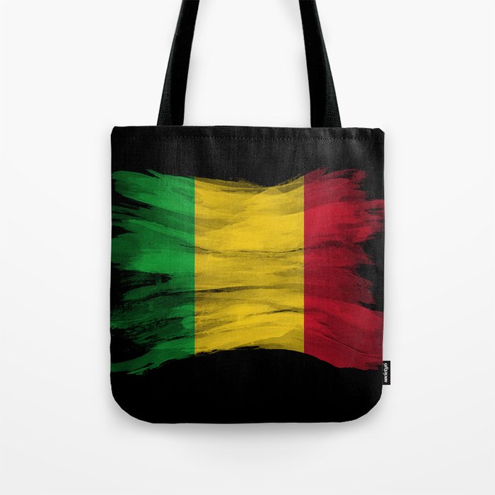 Mali flag brush stroke, national flag Tote Bag