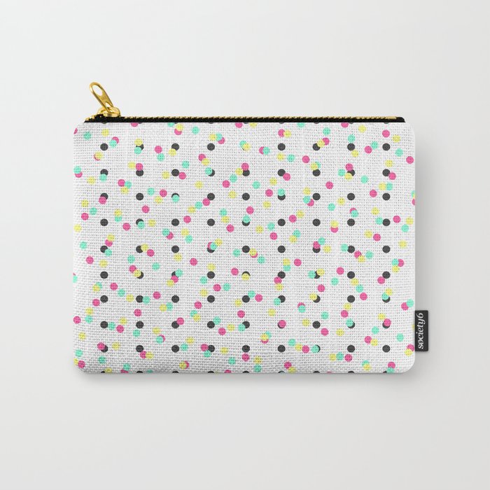 Retro 80's 90's Inspired Colorful Polka Dots Carry-All Pouch