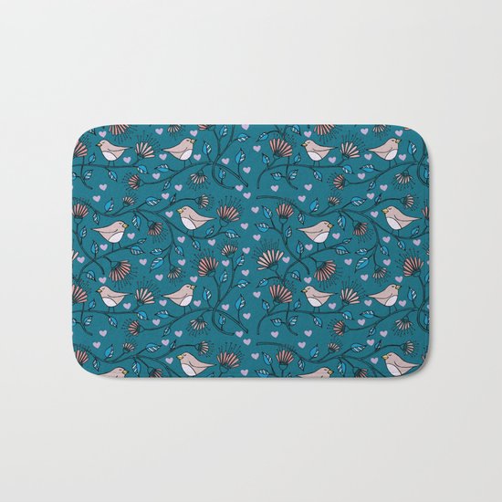 Birds Pattern Bath Mat