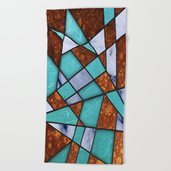 #477 Marble Shards & Copper Beach Towel