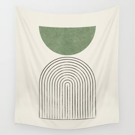 Arch balance green Wall Tapestry