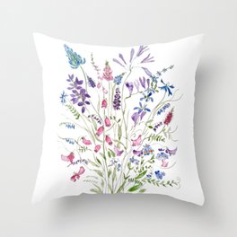 vintage wildflowers arrangement 2020 Throw Pillow