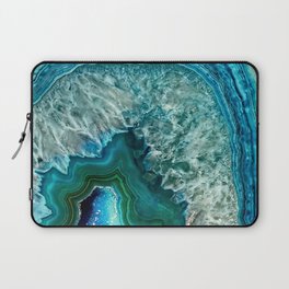 Aqua turquoise agate mineral gem stone Laptop Sleeve