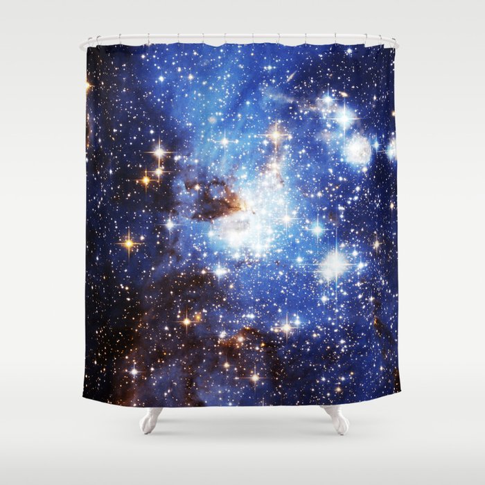 Blue Galaxy Shower Curtain