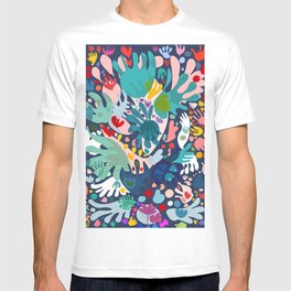 Flowers of Love Joyful Abstract Decorative Pattern Colorful  T Shirt