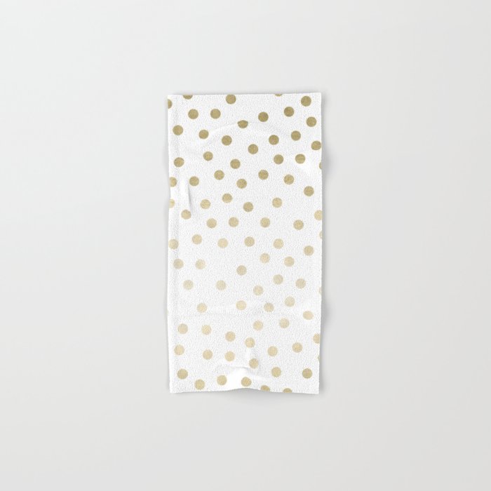 Stylish Gold Polka Dots Hand & Bath Towel