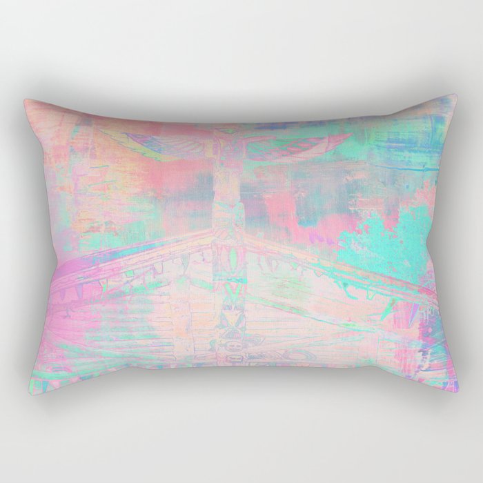 Totem Cabin Abstract - Pastel Rectangular Pillow