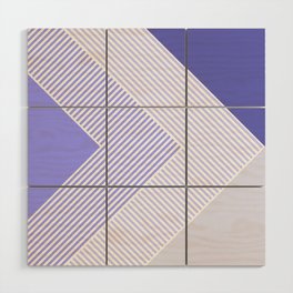 Very Peri Vibes Geometric Triangle Stripes Lavender Wood Wall Art