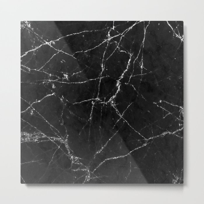 Black and white Marble Metal Print