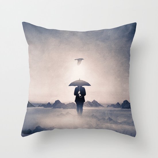 Waiting for the rain (colour option) Throw Pillow
