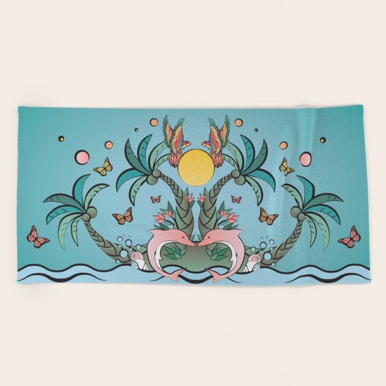 Tropical Island Beach Towel