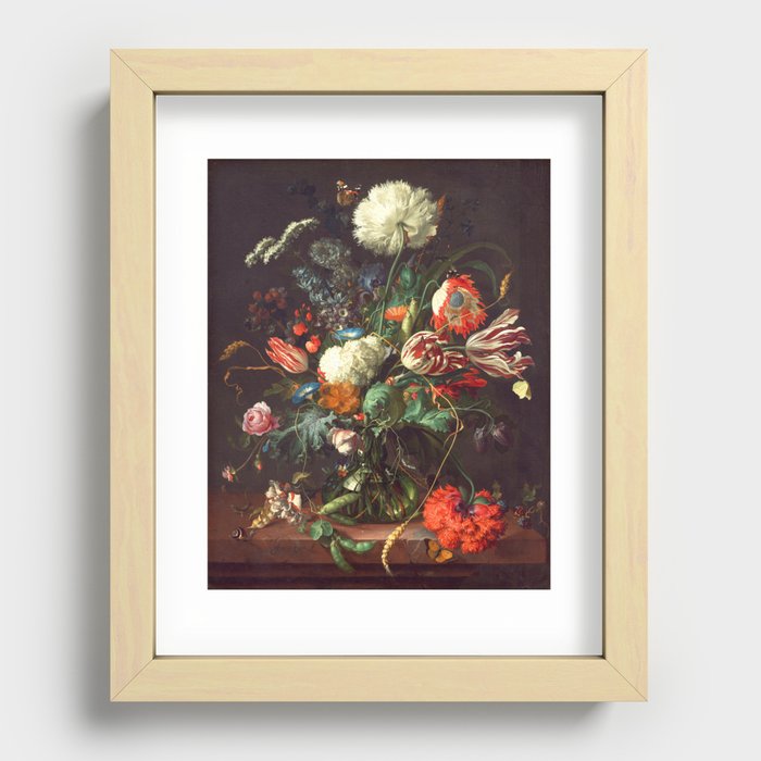 Vase of Flowers II - de Heem Recessed Framed Print