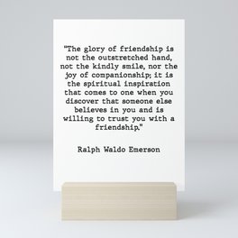 Ralph Waldo Emerson Friendship Quote Mini Art Print