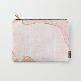 Pink marble with golden lines Carry-All Pouch