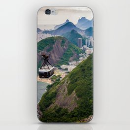 Brazil Photography - Cabel Car Going Over Sugarloaf Mountain iPhone Skin