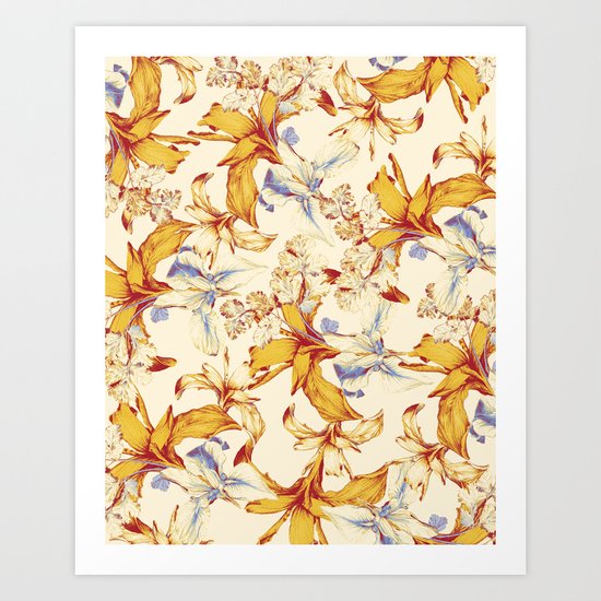 Irisses & Coriander Art Print