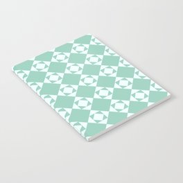 Blue Teal Tiles Geometric Pattern Boho Notebook