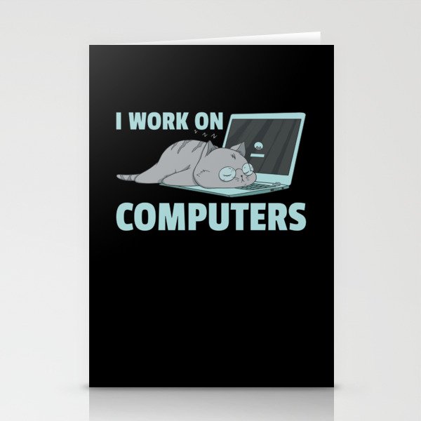 Cat Computer Kitten Computer Science Computer Stationery Cards