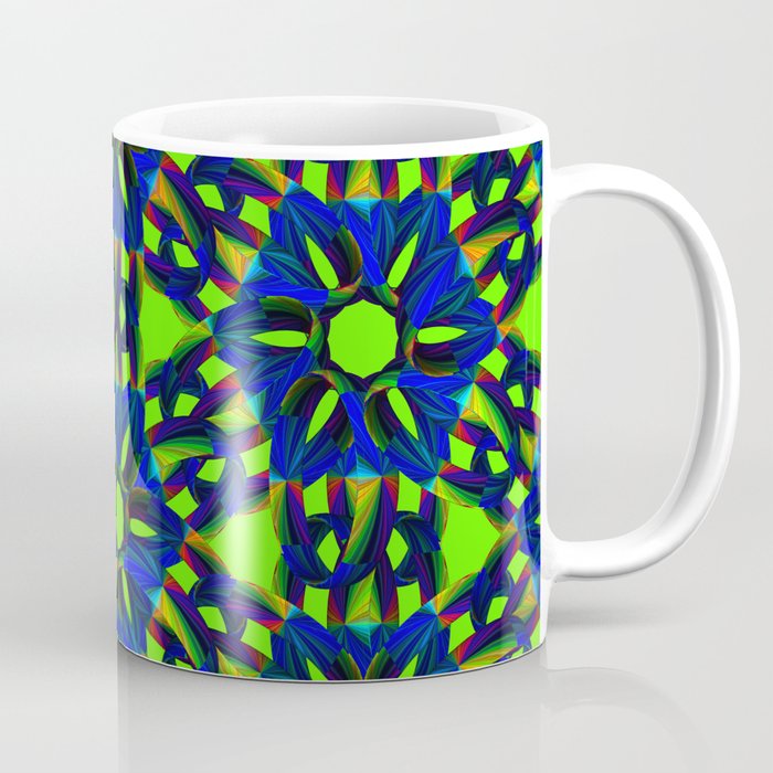 Funky ring design on neon background Coffee Mug