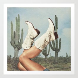 These Boots - Cactus & Yeehaw Art Print