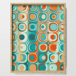 Orange and Turquoise Dots Serving Tray