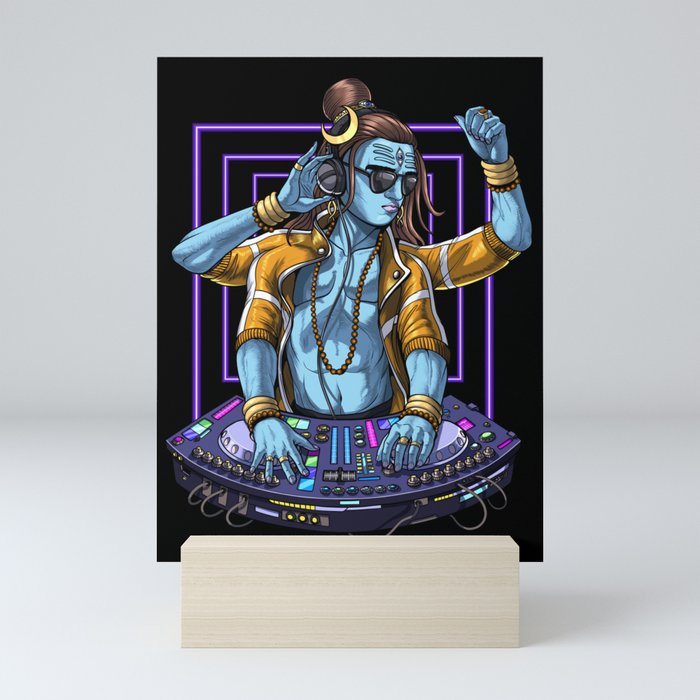 Shiva Psychedelic DJ Mini Art Print