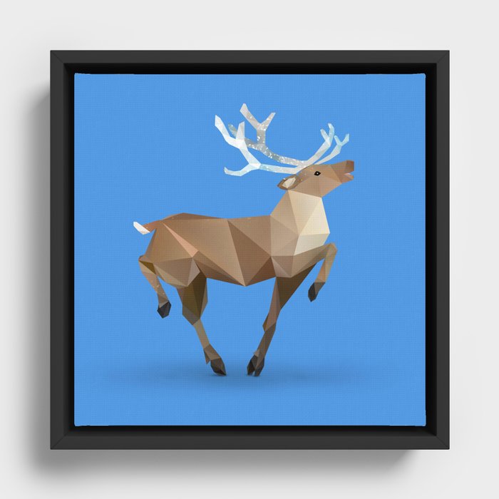 Reindeer. (Prancer) Framed Canvas