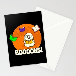 Booooks Ghost Reading Books Funny Stationery Card