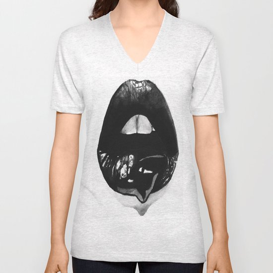 Ink Lips Unisex V-Neck