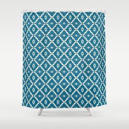 Camelbone Turquoise Flower Shower Curtain