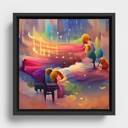 The discordant harmonies strike a note in your heart that brings a tear to your eye before you fall asleep at last Framed Canvas