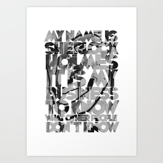 Sherlock Holmes Quote Art Print