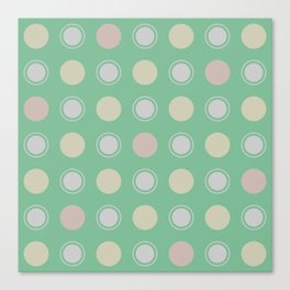 Dots on green background Canvas Print