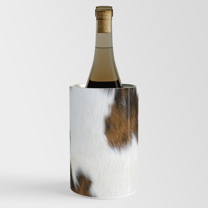 Hygge Rust Cowhide in Tan + White  Wine Chiller
