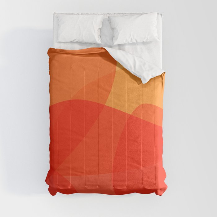 Abstract Organic Shapes in Red Comforter