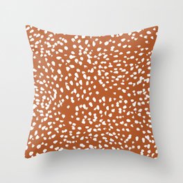 Rust dots - painted dots, terracotta, clay, earth, earth toned, boho, brown, brown dots, rust orange, painted dots Throw Pillow