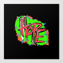 Hope (retro neon 80's style) Canvas Print