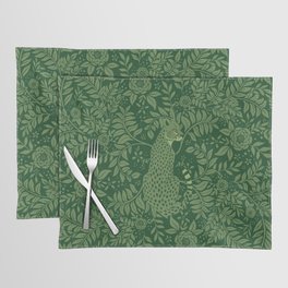 Spring Cheetah Pattern - Forest Green Placemat
