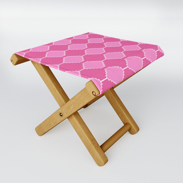 Feminine Pink Southwest Kilim Pattern Folding Stool