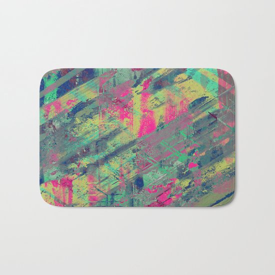Colour Relaxation - Abstract, textured oil painting Bath Mat
