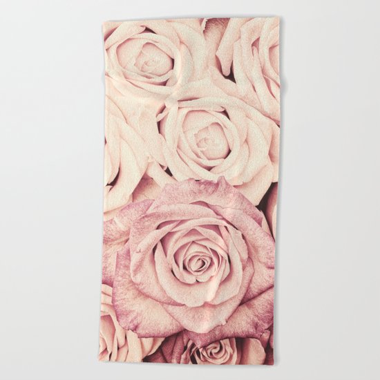 Some people grumble I Floral rose roses flowers pink Beach Towel