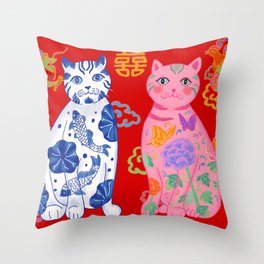 Double Happiness: When Ming Meets Qing Throw Pillow