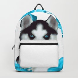 Husky puppy with heart Backpack