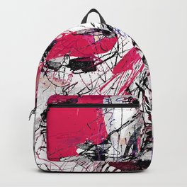 under control Backpack | Drawing, Ink Pen, Character, Faces, Sktech, Pink, Stencil, Graphite, Illustration, Black And White 